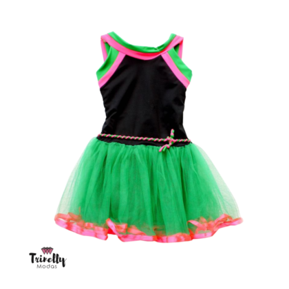 Vestido Tutu Infantil Verde Neon