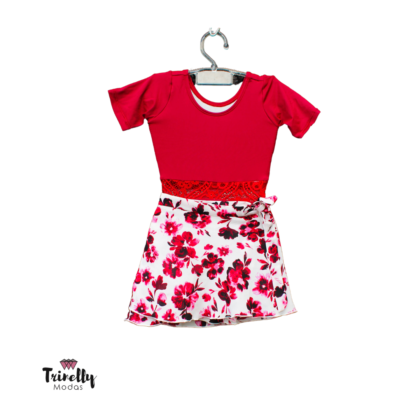 Conjunto Ballet Vinho Floral